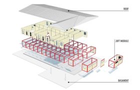 3_Horizontal modular system with double roof